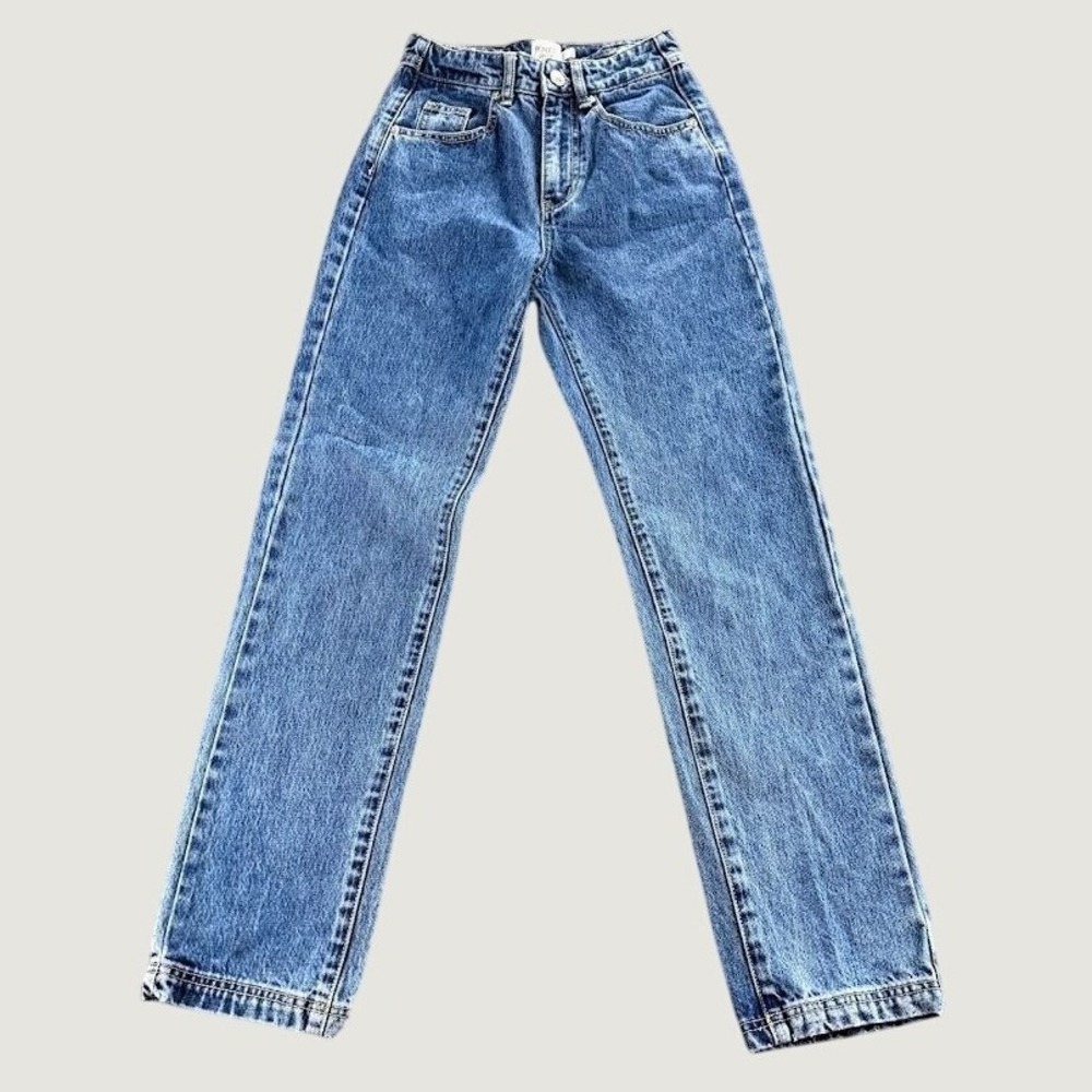 Princess Polly Straight Leg Jeans Womens 0‎ Blue Excellent High Rise Denim